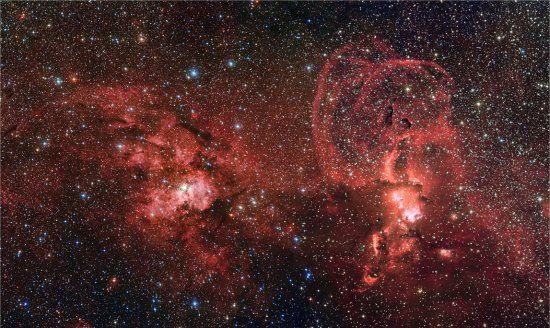 Duas regies de formao de estrelas na Via Lctea