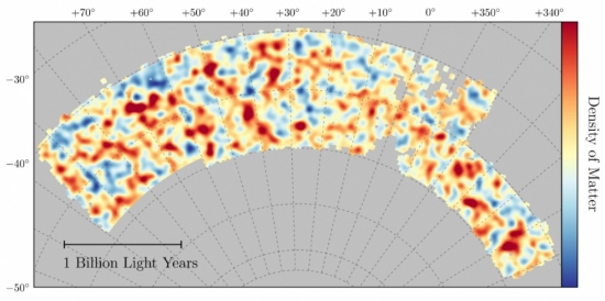 DES publica mapa da distribuio da matria escura no Universo