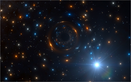 Comportamento estranho de estrela revela buraco negro solitrio